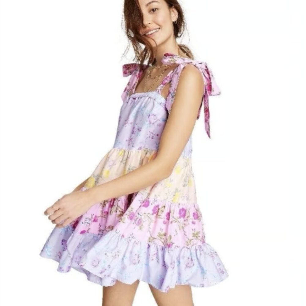🌸 LOVESHACKFANCY x TARGET Jeanne Floral Mini Dress – M – Worn 1 Time 🌸 - Picture 2 of 16
